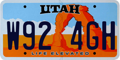 UT license plate W924GH