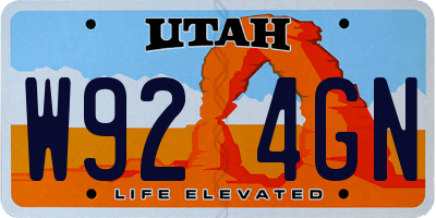 UT license plate W924GN