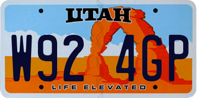 UT license plate W924GP