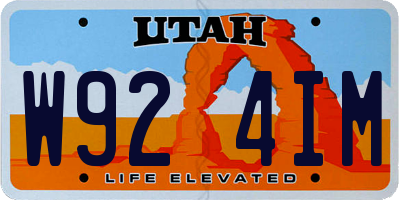 UT license plate W924IM