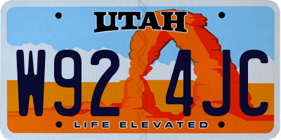UT license plate W924JC