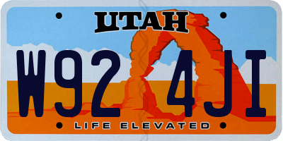 UT license plate W924JI