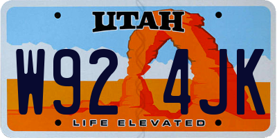 UT license plate W924JK