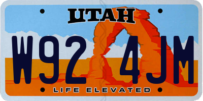 UT license plate W924JM