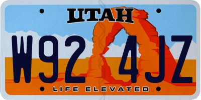 UT license plate W924JZ