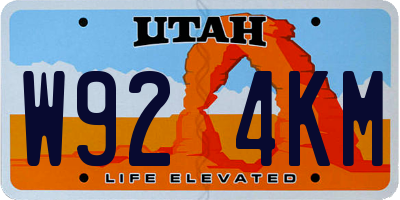 UT license plate W924KM