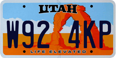 UT license plate W924KP