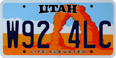 UT license plate W924LC
