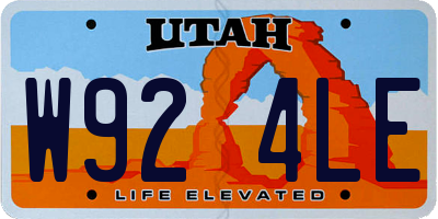 UT license plate W924LE