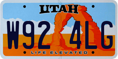 UT license plate W924LG