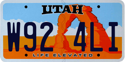 UT license plate W924LI