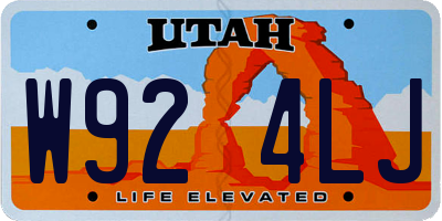 UT license plate W924LJ