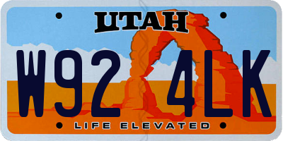 UT license plate W924LK