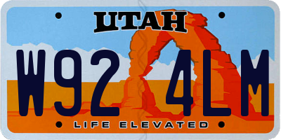 UT license plate W924LM