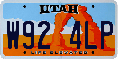 UT license plate W924LP