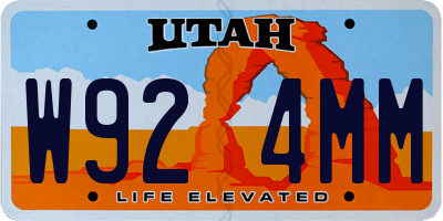 UT license plate W924MM