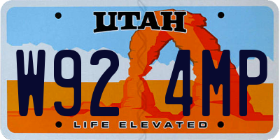 UT license plate W924MP