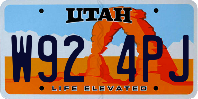 UT license plate W924PJ