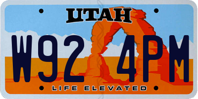 UT license plate W924PM
