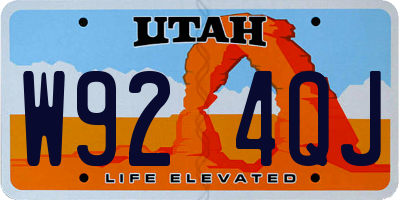 UT license plate W924QJ