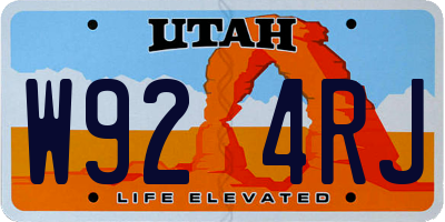 UT license plate W924RJ