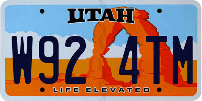 UT license plate W924TM