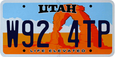 UT license plate W924TP