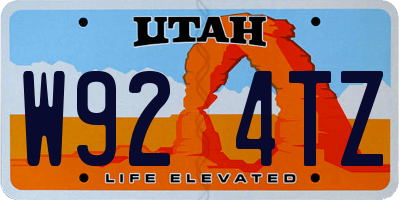 UT license plate W924TZ