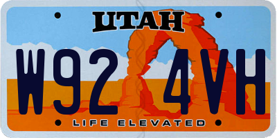 UT license plate W924VH