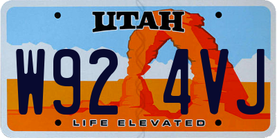 UT license plate W924VJ