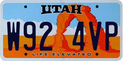 UT license plate W924VP