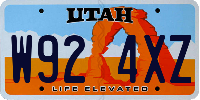 UT license plate W924XZ
