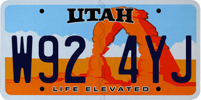UT license plate W924YJ