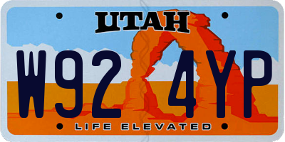 UT license plate W924YP