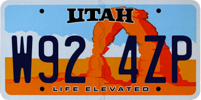 UT license plate W924ZP