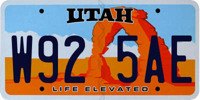 UT license plate W925AE