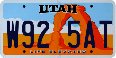 UT license plate W925AT