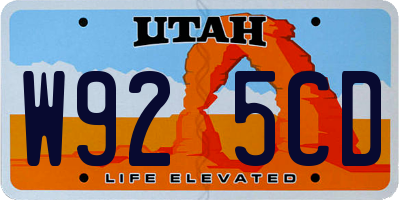 UT license plate W925CD