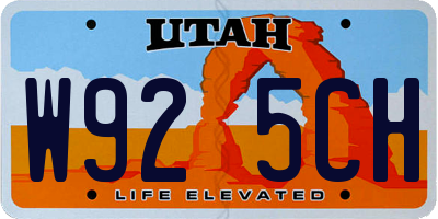 UT license plate W925CH