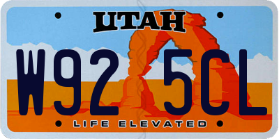 UT license plate W925CL