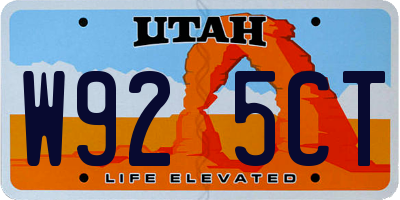 UT license plate W925CT