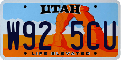 UT license plate W925CU