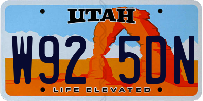 UT license plate W925DN
