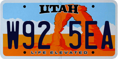 UT license plate W925EA