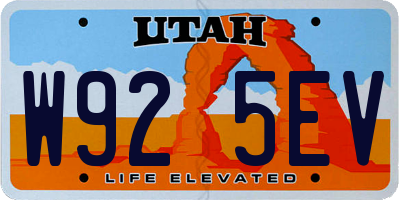UT license plate W925EV