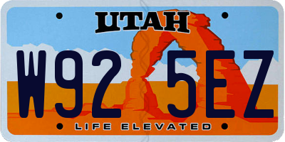 UT license plate W925EZ