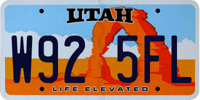 UT license plate W925FL