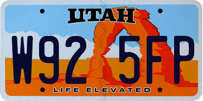 UT license plate W925FP