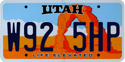 UT license plate W925HP