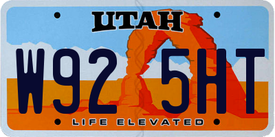 UT license plate W925HT